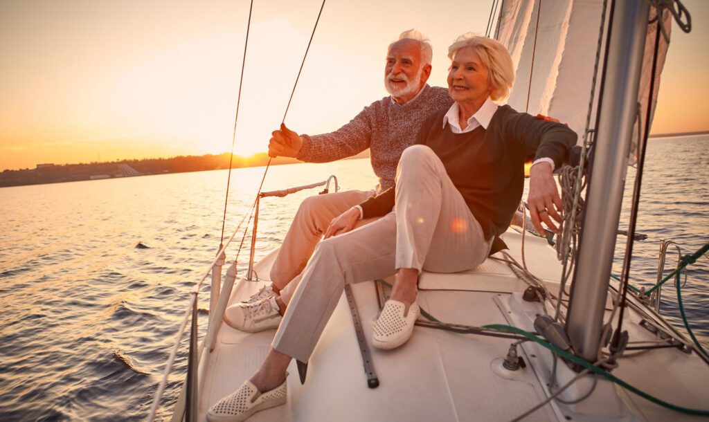 Beautiful,And,Happy,Senior,Couple,In,Love,Sitting,On,The